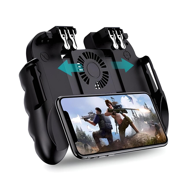 Wireless Gamepad Trigger for Smartphones with Battery-Powered Fan